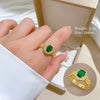 Jewelry Brass Watch Chain Emerald Ring Cartoon Style The Crown Pattern Electroplating