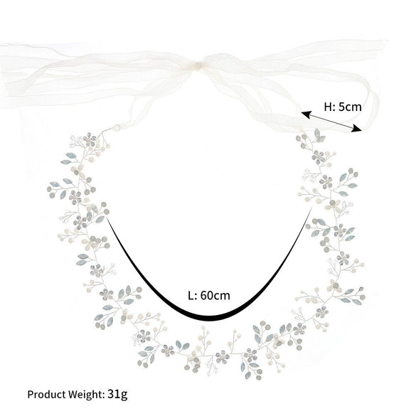 Jewelry Bridal Belt Handmade Flower Pearl Crystal Diamond Weaving Sweet Style