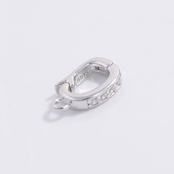 Jewelry Buckle 225 Silver Inlaid Zirconia Round Minimalist Geometric Diy Handmade
