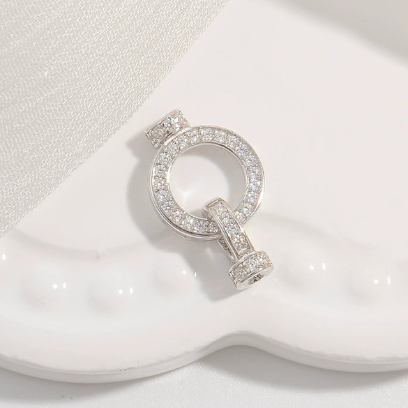 Jewelry Buckle Silver 925 Pearl Gourd Zirconia Fashion