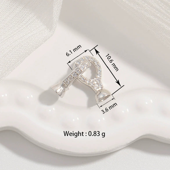 Jewelry Buckle Silver 925 Pearl Gourd Zirconia Fashion