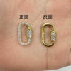Jewelry Buckle Zircon Pendant Pin Copper Rectangular Geometric Electroplated Micropaved Accessories