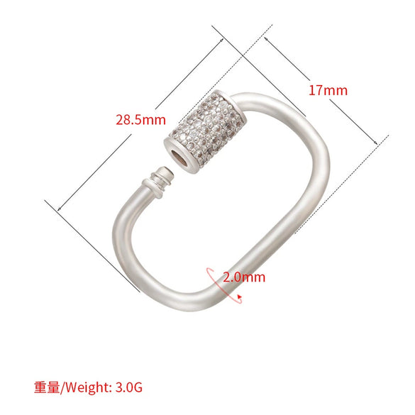 Jewelry Buckle Zircon Pendant Pin Copper Rectangular Geometric Electroplated Micropaved Accessories