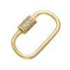 Jewelry Buckle Zircon Pendant Pin Copper Rectangular Geometric Electroplated Micropaved Accessories