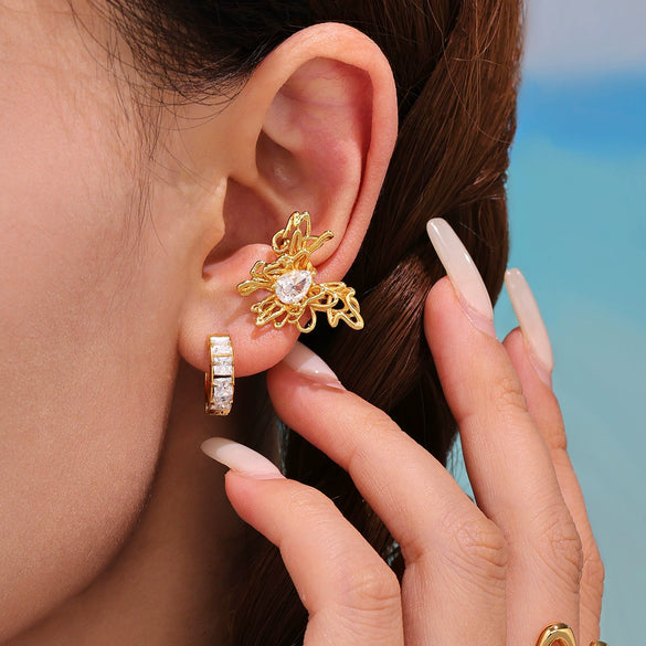 Jewelry Butterfly Ear Clip 316L Stainless Steel Geometric Animal Style Electroplated