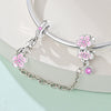 Jewelry Butterfly Flower Charm Hanging Beads Safety Chain Fixed Buckle White Copper Silver Plated Dripping Oil
