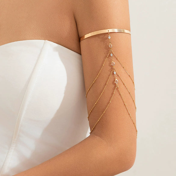 Jewelry Butterfly Flower Tassel Star Shell Metal Arm Bracelet Electroplated