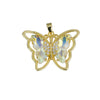 Jewelry Butterfly Pendant And Earrings Copper 18K Goldplated Insect Animal Zodiac Cartoon Style