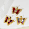 Jewelry Butterfly Pendant And Earrings Copper 18K Goldplated Insect Animal Zodiac Cartoon Style