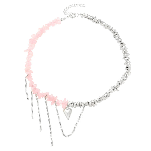 Jewelry Ccb Geometric Love Pendant Necklace Electroplating For Women