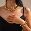Jewelry Ccb Geometric Minimalist Round Cut Edge Ball Chain Necklace Electroplated