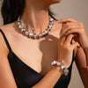 Jewelry Ccb Geometric Minimalist Round Cut Edge Ball Chain Necklace Electroplated