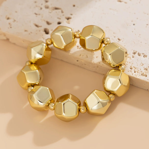Jewelry Ccb Geometric Minimalist Round Cut Edge Ball Chain Necklace Electroplated