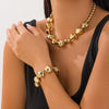 Jewelry Ccb Geometric Shaped Light Luxury Clavicle Chain With Electroplating
