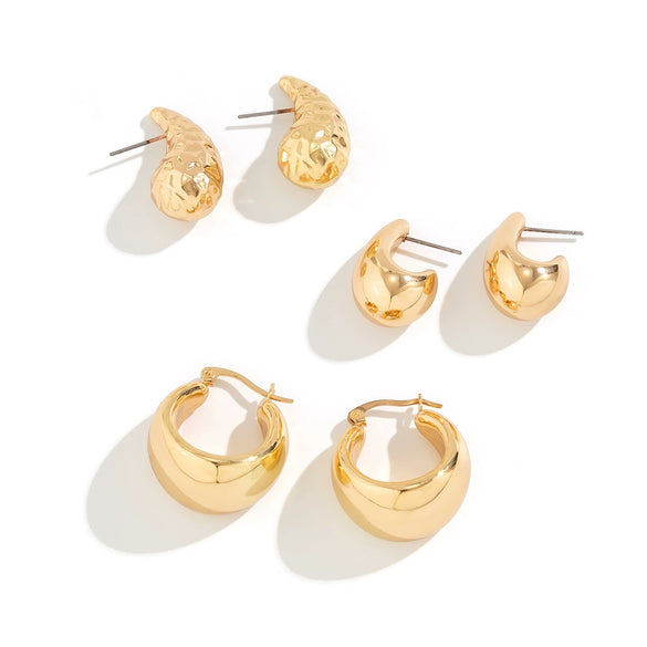Jewelry Ccb Material Geometric Drop Shape Electroplating Earrings And Ring For Women