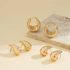 Jewelry Ccb Material Geometric Drop Shape Electroplating Earrings And Ring For Women