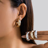 Jewelry Ccb Material Geometric Drop Shape Electroplating Earrings And Ring For Women