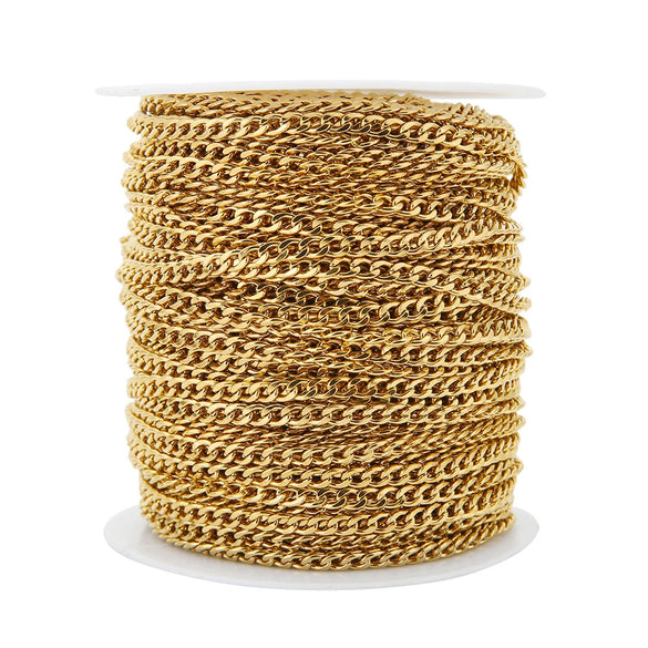 Jewelry Chain Bracelet Accessories Stainless Steel 18K Gold Plated Totem Pattern Diy Handmade