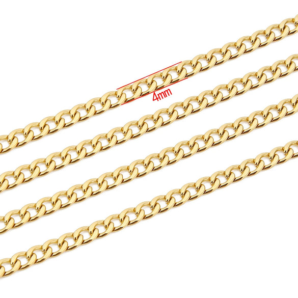 Jewelry Chain Bracelet Accessories Stainless Steel 18K Gold Plated Totem Pattern Diy Handmade