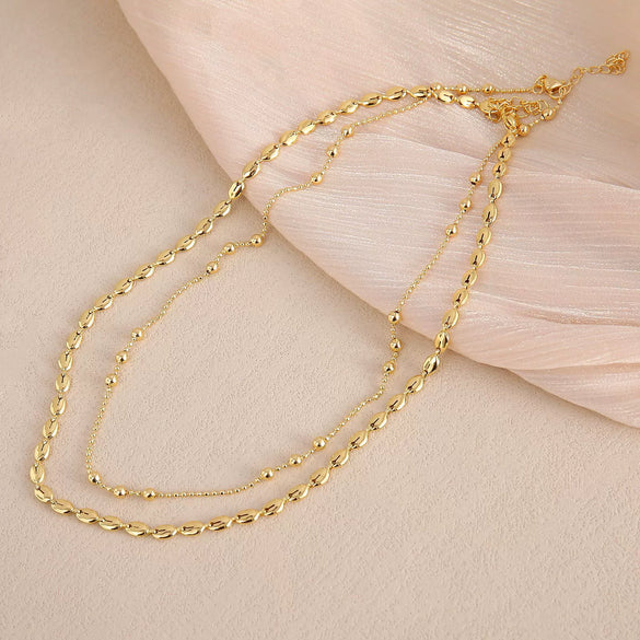Jewelry Chain Copper Gold Plated Geometric Minimalist Style