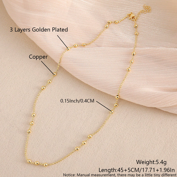 Jewelry Chain Copper Gold Plated Geometric Minimalist Style