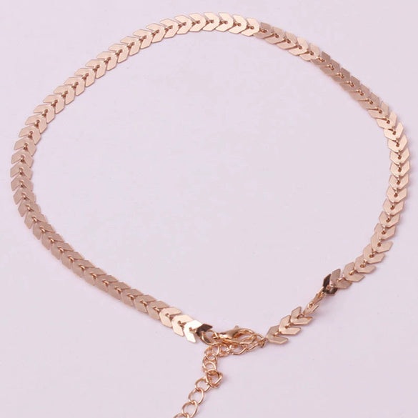 Jewelry Chain Necklace Fishbone Chain Aircraft Tattoo Chain Short Necklace Women's Clavicle Necklace Necklace