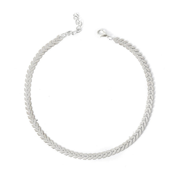 Jewelry Chain Necklace Fishbone Chain Aircraft Tattoo Chain Short Necklace Women's Clavicle Necklace Necklace