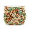 Jewelry Chain Stainless Steel Daisy Doublesided Dripping Oil 18K Gold Mixed Color