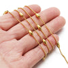 Jewelry Chain Stainless Steel Rice Bead Electroplated