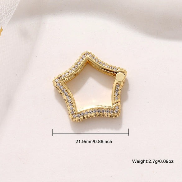 Jewelry Clasp Copper Heart Shaped Electroplating Simple Style