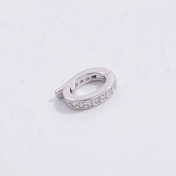 Jewelry Closing Buckle 925 Sterling Silver Inlaid Zircon Simple Round Diy Handmade