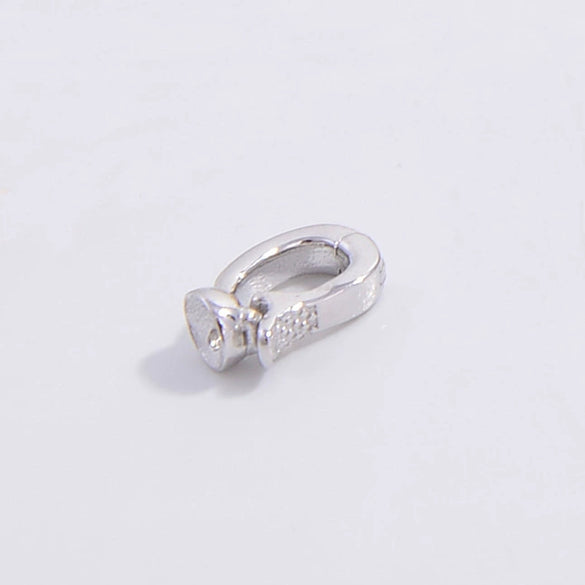 Jewelry Closing Buckle 925 Sterling Silver Inlaid Zircon Simple Round Diy Handmade
