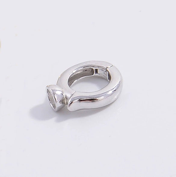Jewelry Closing Buckle 925 Sterling Silver Inlaid Zircon Simple Round Diy Handmade