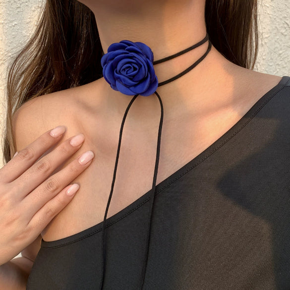 Jewelry Cloth Flower Choker Handmade For Women