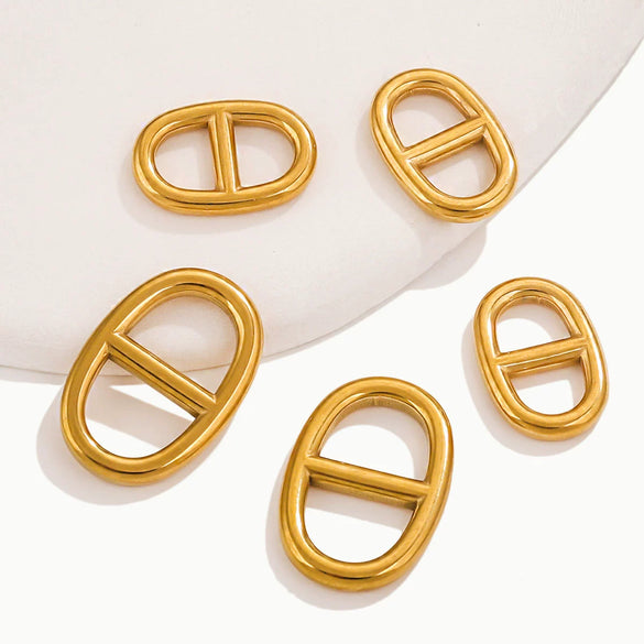 Jewelry Clothing Accessories Stainless Steel Oval Eggshaped Pig Nose Japanese Buckle Electroplating