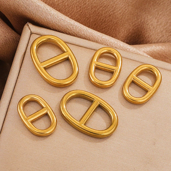 Jewelry Clothing Accessories Stainless Steel Oval Eggshaped Pig Nose Japanese Buckle Electroplating