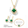 Jewelry Clover Pendant Copper Electroplating Unisex Earrings Necklace Bracelet Set