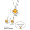 Jewelry Clover Pendant Copper Electroplating Unisex Earrings Necklace Bracelet Set