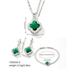 Jewelry Clover Pendant Copper Electroplating Unisex Earrings Necklace Bracelet Set