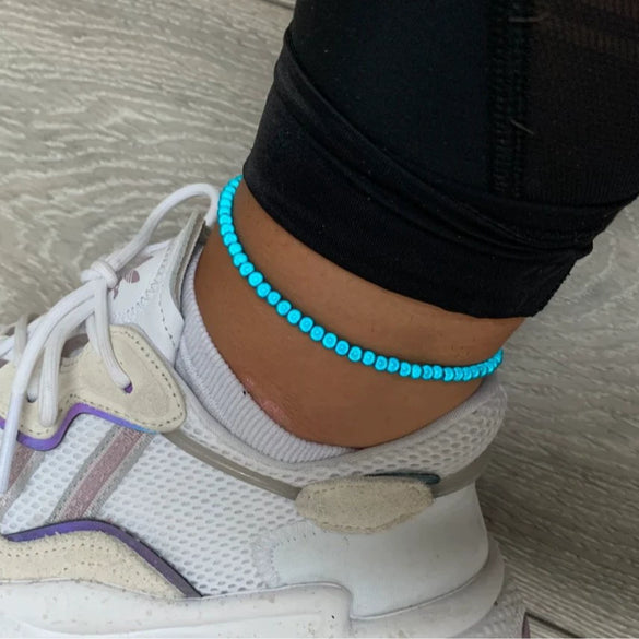 Jewelry Colorful Beads Geometric Anklet Bracelet Simple Allmatch