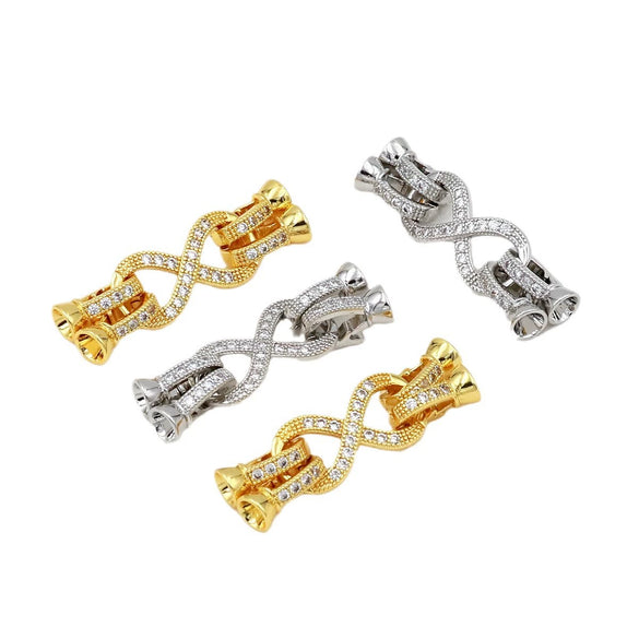 Jewelry Connecting Buckle Copper 18K Gold Plated Electroplating Four Legs 8 Buckle Diy Necklace Bracelet Buckle Accessories