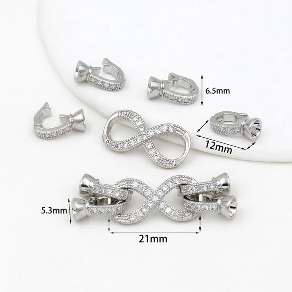 Jewelry Connecting Buckle Copper 18K Gold Plated Electroplating Four Legs 8 Buckle Diy Necklace Bracelet Buckle Accessories