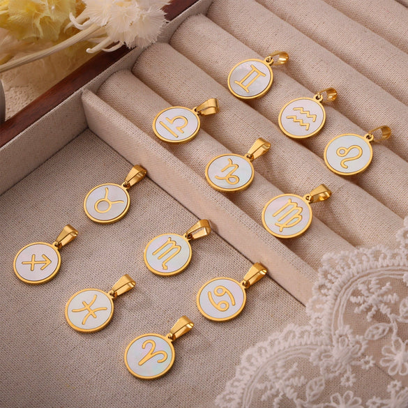Jewelry Constellation Round 316L Stainless Steel Pendant Electroplating