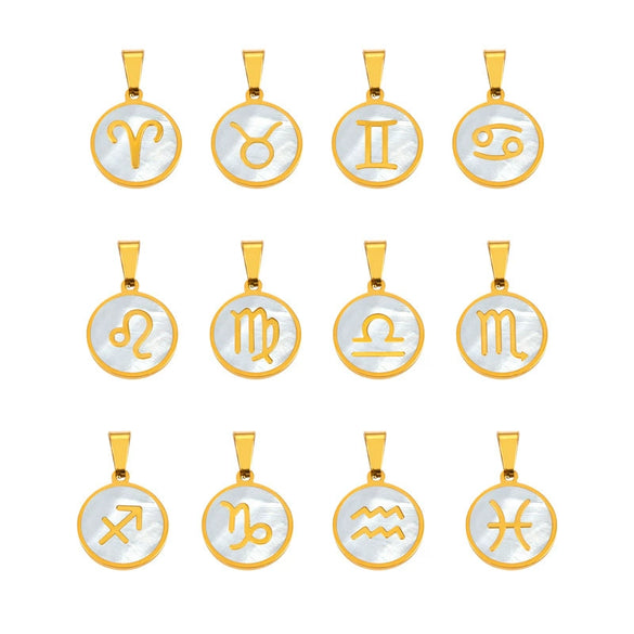 Jewelry Constellation Round 316L Stainless Steel Pendant Electroplating
