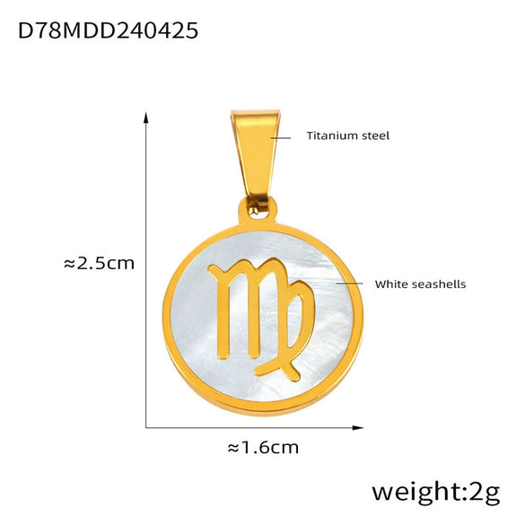 Jewelry Constellation Round 316L Stainless Steel Pendant Electroplating