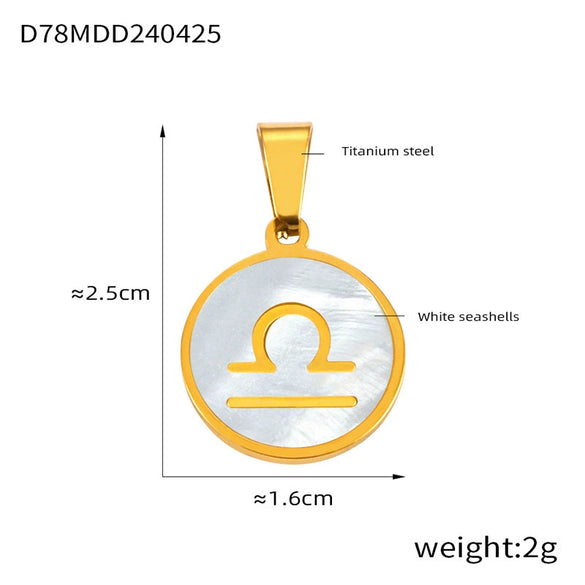 Jewelry Constellation Round 316L Stainless Steel Pendant Electroplating