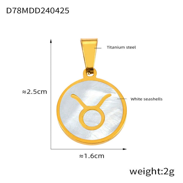 Jewelry Constellation Round 316L Stainless Steel Pendant Electroplating