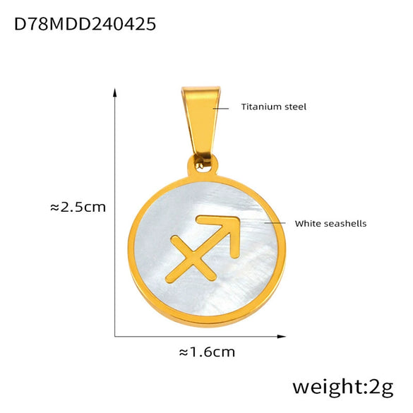 Jewelry Constellation Round 316L Stainless Steel Pendant Electroplating