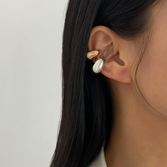 Jewelry Cool Style Cshaped Bread Ear Clips Geometric Spiral Water Drop Open Ear Buckles Electroplated