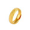 Jewelry Copper Alloy Real Gold Electroplated Open Ring Glitter Sand Flower Craft Retro Style